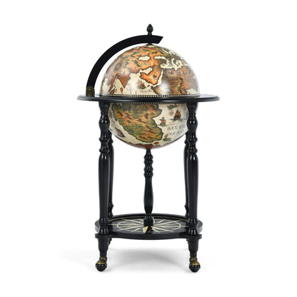 16th Century Nautical Chart Wine Cabinet with Wheels