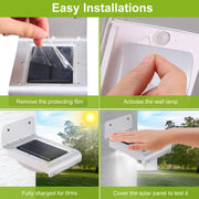 Solar Wall Lights Outdoor 16LEDs Stair Lamps 120° Motion Sensor