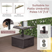175 LBS Outdoor Fillable Umbrella Base with Table Tray-Brown
