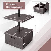 175 LBS Outdoor Fillable Umbrella Base with Table Tray-Brown