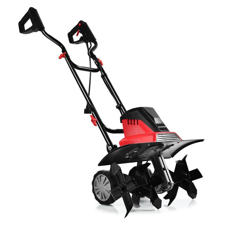 14-Inch 10 Amp Corded Electric Tiller and Cultivator 9-Inch Tilling Depth - Inch Tilling Depth