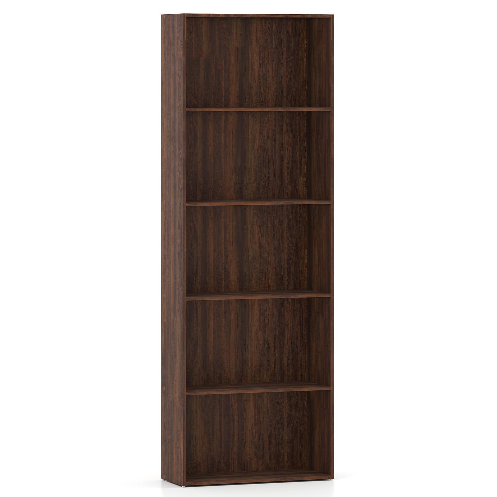 5-Shelf Storage Bookcase Modern Multi-Functional Display Cabinet Furniture-Walnut - Walnut