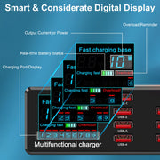 100W USB Charger Hub 8-Port USB Charging Station with LCD Display