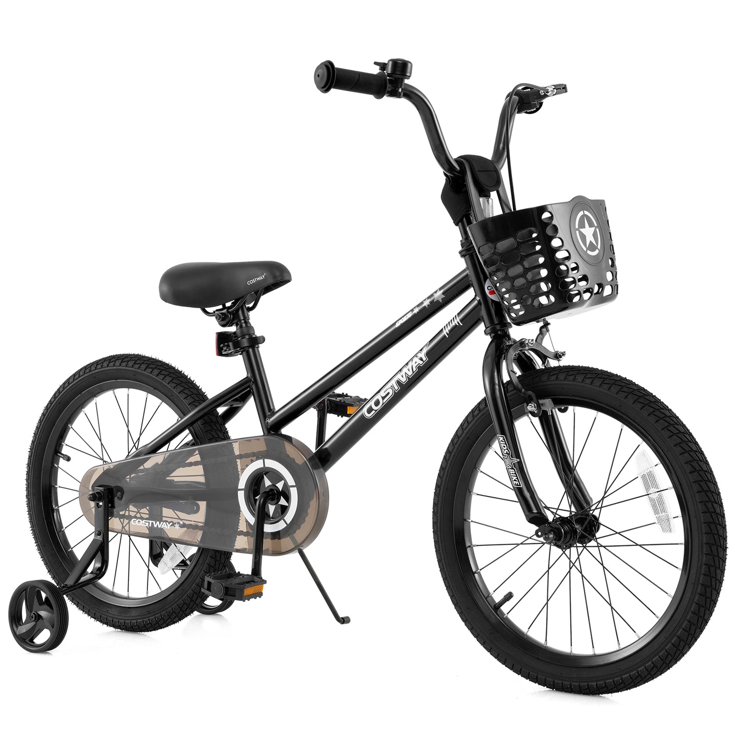 14 Inch Kids Bike with Basket and Training Wheels for Children Aged 4-5 Years Old - 8 Years Old