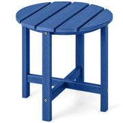 18 Inch Round Weather-Resistant Adirondack Side Table-Navy