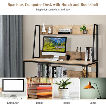 47-Inch Computer Desk Writing Study Table Workstation-Natural