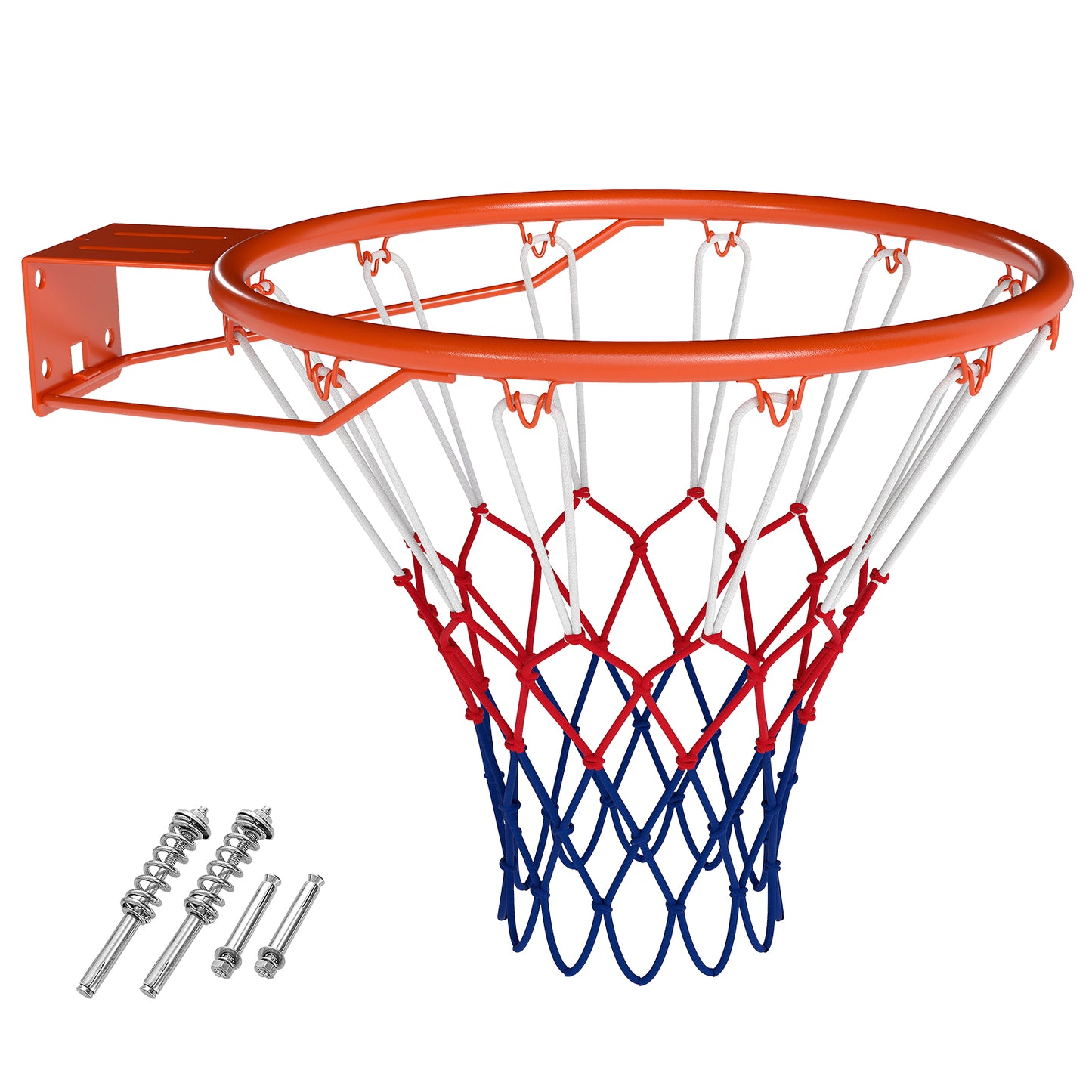 18" Basketball Rim Heavy Duty Wall Mounted Basketball Rim Goal Replacement-Orange - Orange