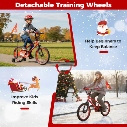 Kids Bike 12-18 Inch with Training Wheels & Christmas Music
