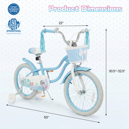 Kids Bike 12-20 Inch with Training Wheels & Basket