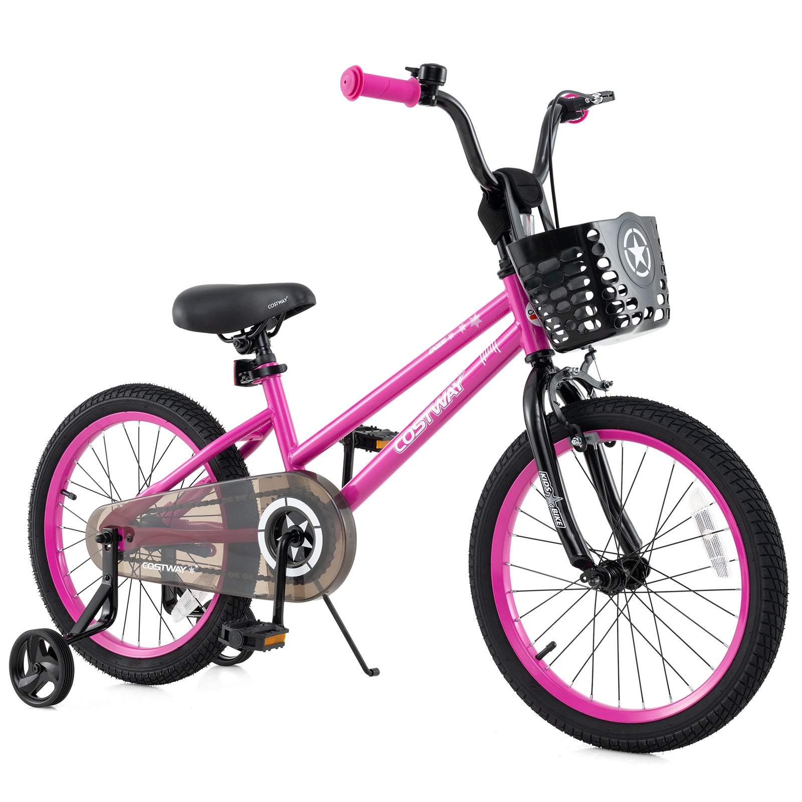 12 Inch Kids Bike Adjustable Bicycle with Front Basket for Children Aged 3-4 Years Old - 8 Years Old