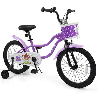 Kids Bike with Training Wheels 12-18 Inch - Purple
