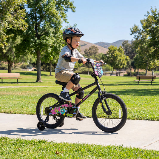 18-Inch Kids Bike with Training Wheels for Ages 4-8
