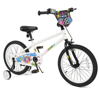 Kids Bike with Training Wheels 12-18 Inch White