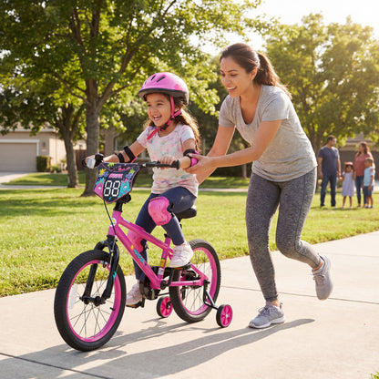 Kids Bike with Training Wheels 12-18 Inch Pink
