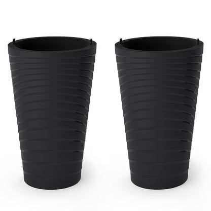 18-Inch Tall Planter Pot Set of 2 with Drainage and Handles
