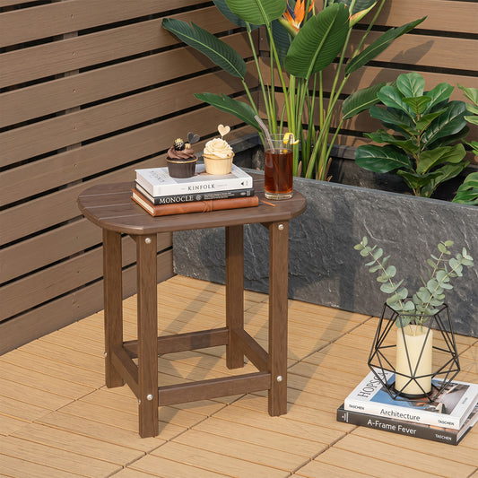 18" Weather Resistant Outdoor Side Table - HDPE Construction