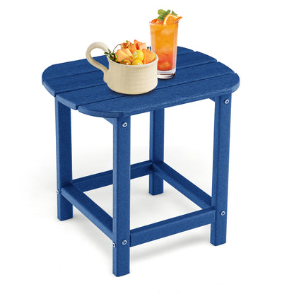 18 Inch Weather Resistant Side Table for Garden Yard Patio-Black - Navy