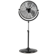 20 Inches High Velocity Pedestal Fan with 3 Speeds and Adjustable Height-Black