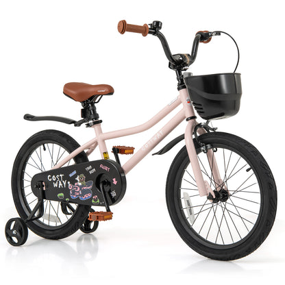 18 Inches Kids Bike with Basket and Adjustable Handlebar for 4-8 Years Old - 8 Years Old