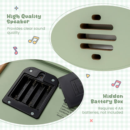 18-Key Wooden Piano for Kids with Music Stand