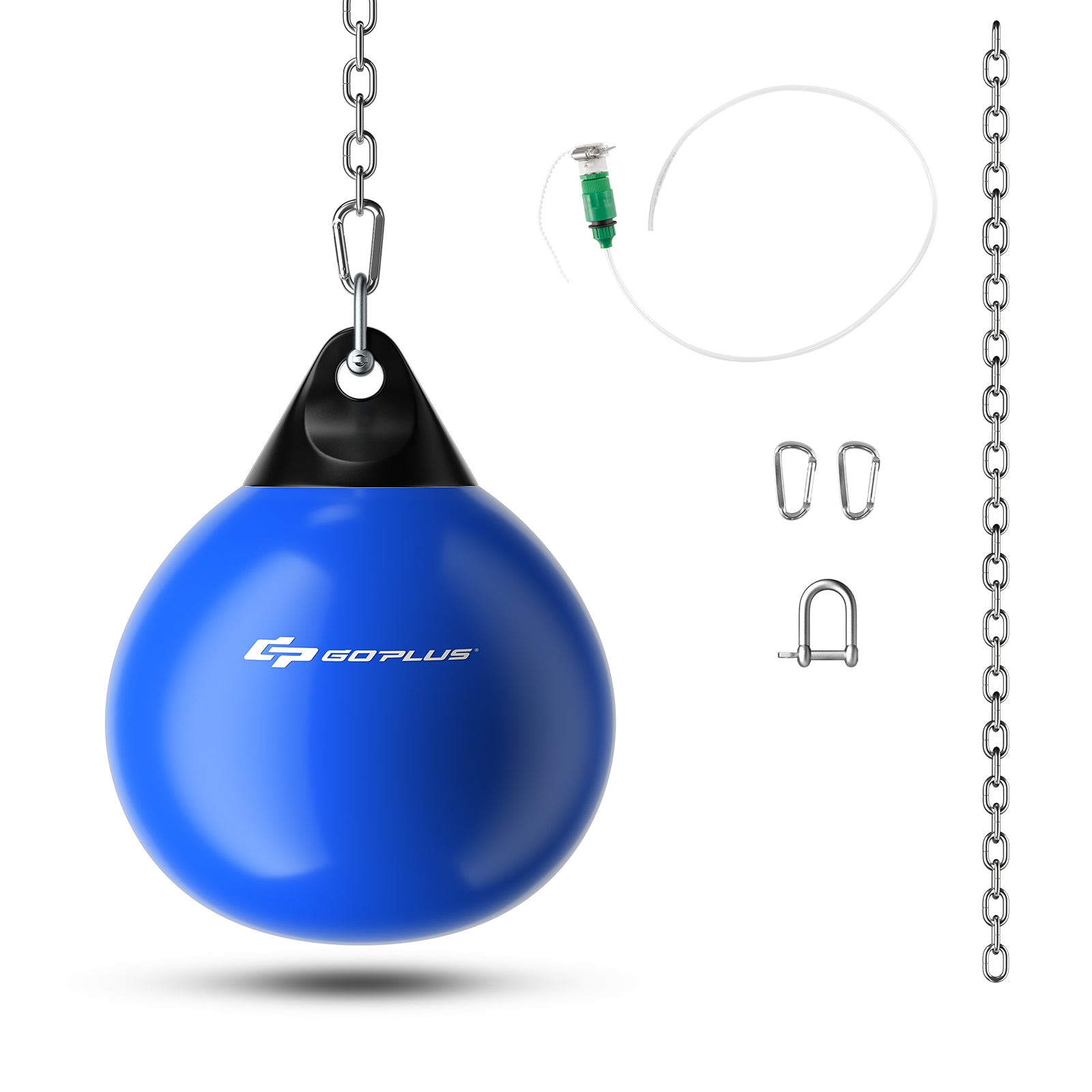 18 Inch 110 Pound Heavy Punching Water Aqua Bag with Adjustable Metal Chain-Red - Blue