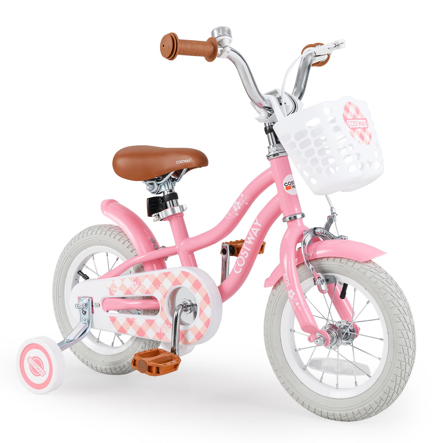 18 Inch Kids Bike with Training Wheels and Basket for Boys Girls 4-8 Years Old-18 inches - 18 Inches