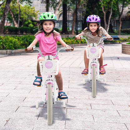 Children Bicycle with Front Handbrake and Rear Coaster Brake-Purple