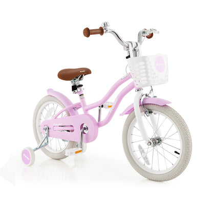 Children Bicycle with Front Handbrake and Rear Coaster Brake-Purple