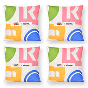 18 x 18 Inch Inches Square Throw Pillows with Removable and Washable Velvet Pillow Cases-Pink - Pink