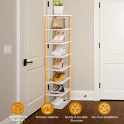 8 Tier Entryway Wooden Shoe Rack