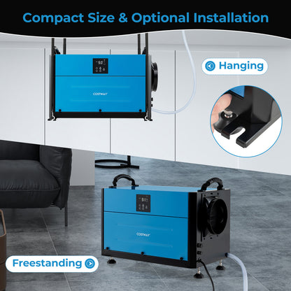 192 Pint Crawl Space Dehumidifier with 3 Modes and 24H Timer-Blue