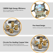 13,000W Windproof 5-Head Camping Gas Stove
