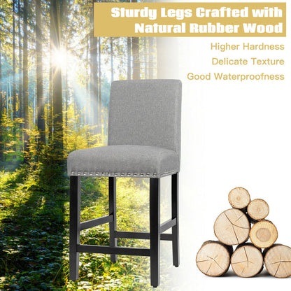 25 Inch Kitchen Chairs with Rubber Wood Legs-Gray