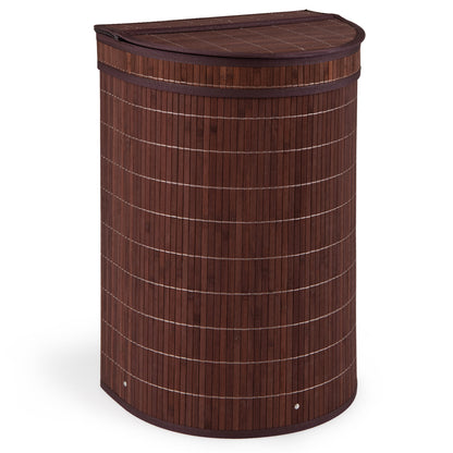 19 Gallon Bamboo Laundry Hamper with Zippered Lid
