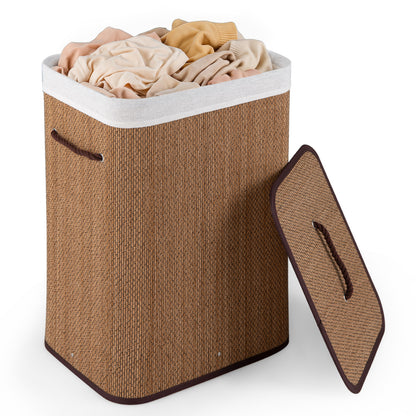 19 Gallon Bamboo Laundry Hamper with Removable Liner