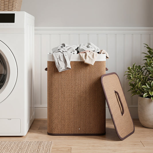 19 Gallon Bamboo Laundry Hamper with Removable Liner