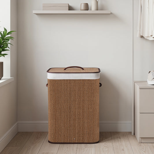 19 Gallon Bamboo Laundry Hamper with Removable Liner