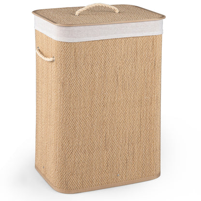 19 Gallon Bamboo Laundry Hamper with Removable Liner