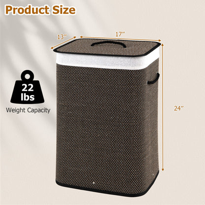 19 Gallon Bamboo Laundry Hamper with Removable Liner