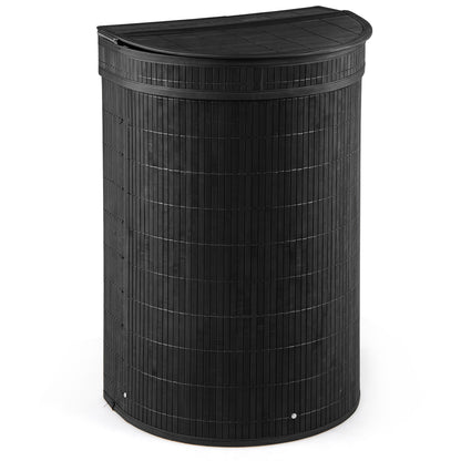 19 Gallon Bamboo Laundry Hamper with Zippered Lid