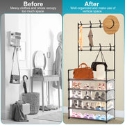 5-Tier Dustproof Coat Rack Shoe Rack