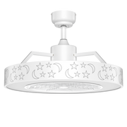 23 Inch Ceiling Fan with LED Light and Remote Control-White