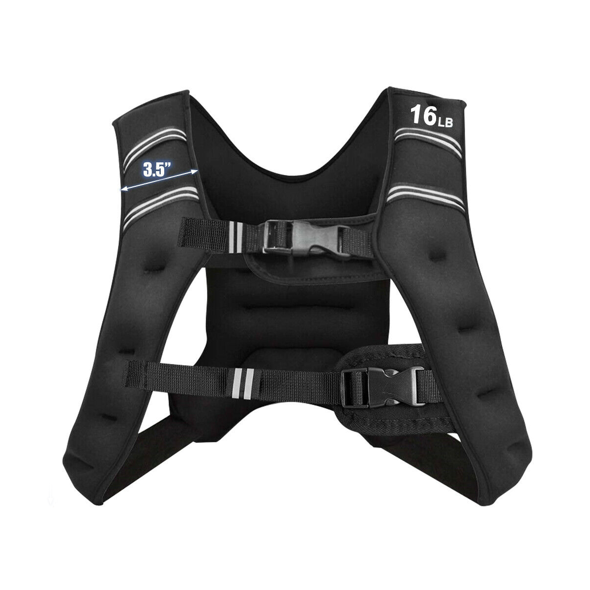 Training Weight Vest Workout Equipment with Adjustable Buckles and Mesh Bag-12 lbs - 16 Lbs