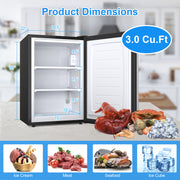 3 Cubic Feet Compact Upright Freezer with Stainless Steel Door