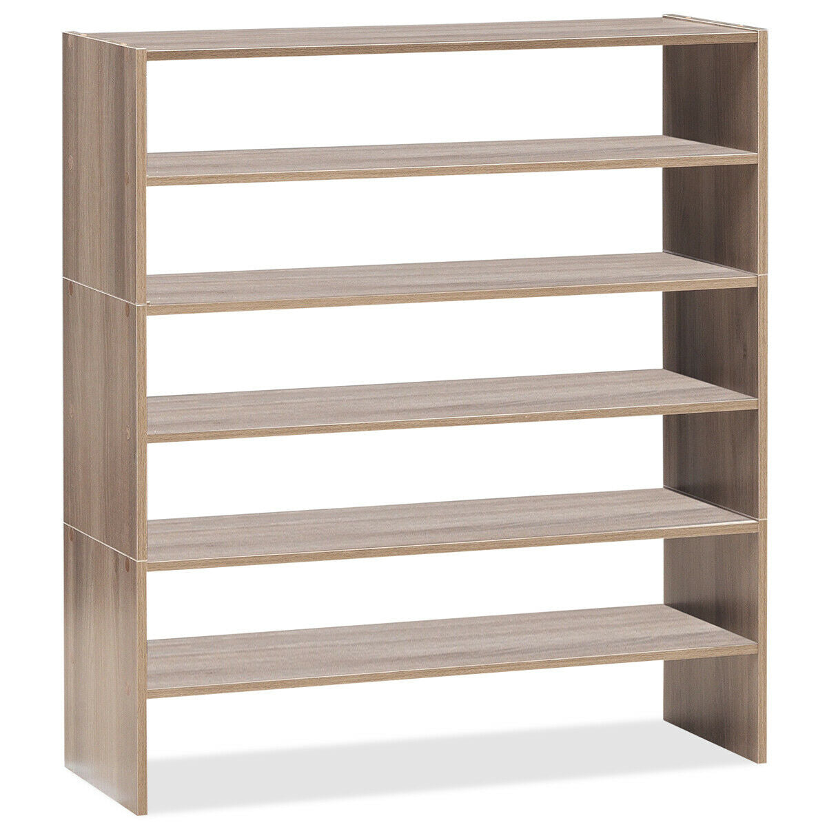 3 Pieces 31-Inch Stackable Multi-Shape Shoe Rack-Natural - Natural