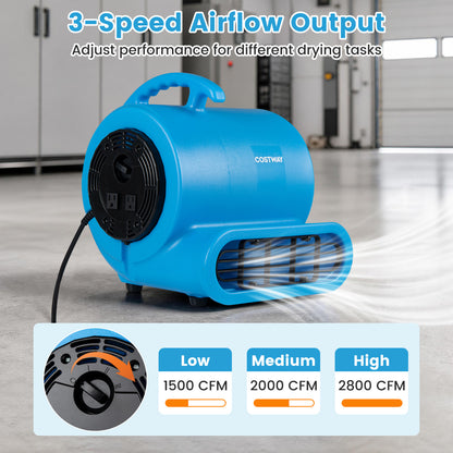 Air Mover Blower Fan 1/2 HP 2800 CFM 3-Speed Commercial