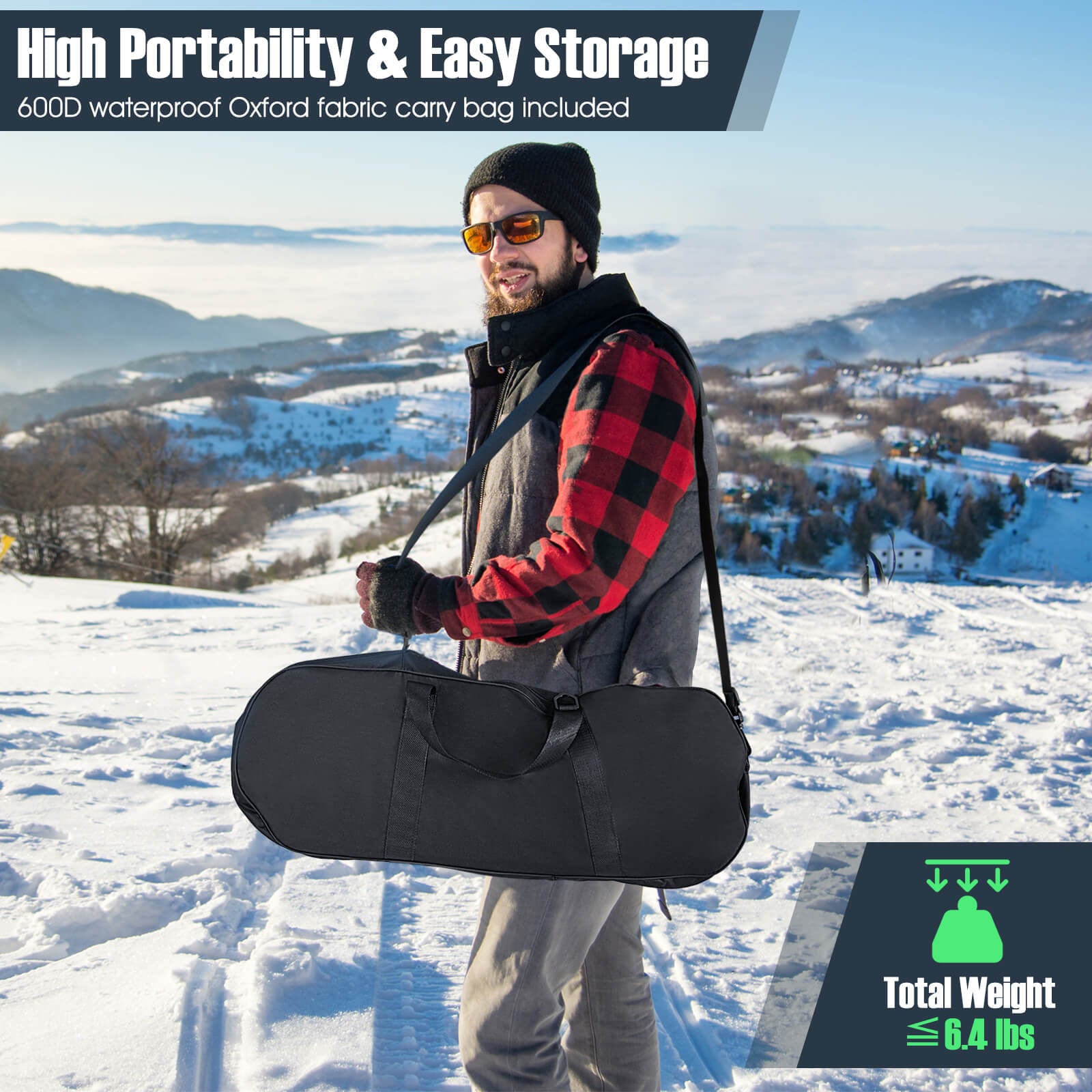 21/25/30 Inch Lightweight Terrain Snowshoes with Flexible Pivot System-25 inches