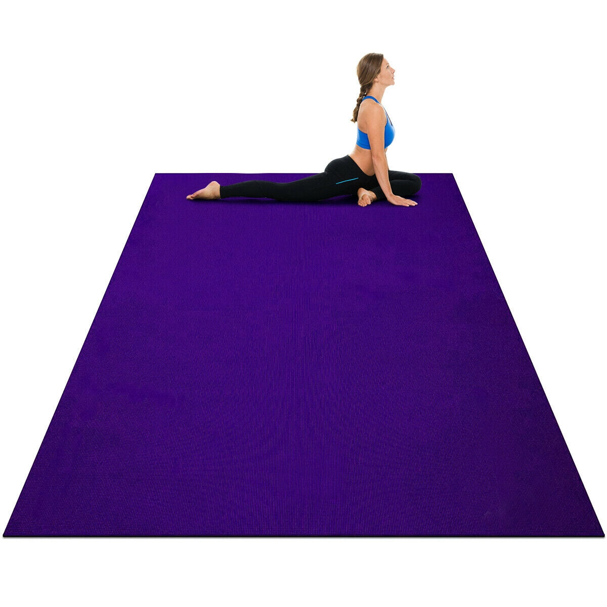 Large Yoga Mat 6' x 4' x 8 mm Thick Workout Mats-Purple