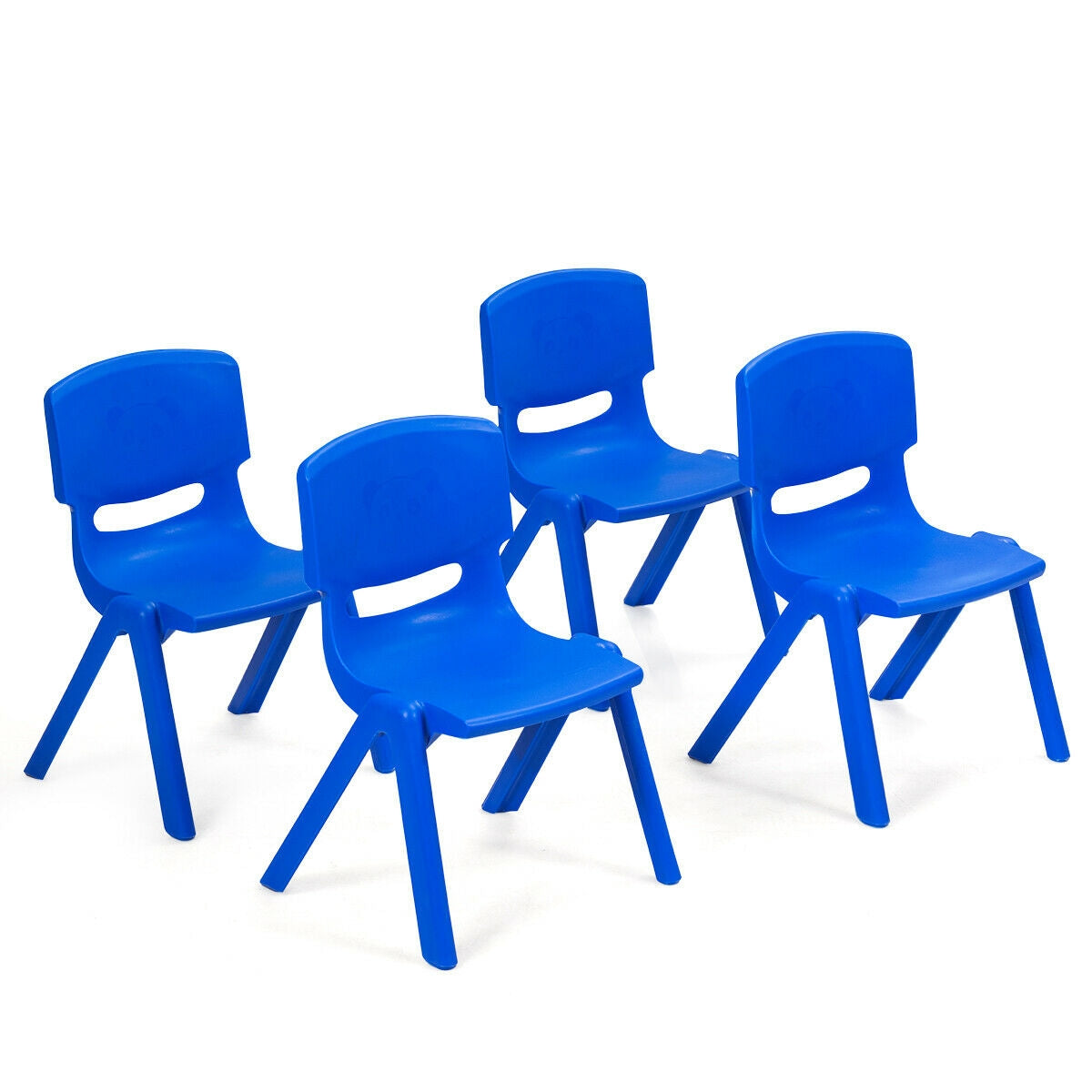 4-pack Kids Plastic Stackable Classroom Chairs-Blue - Blue