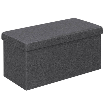 30 Inch Folding Storage Ottoman with Lift Top-Dark Gray - Dark Gray